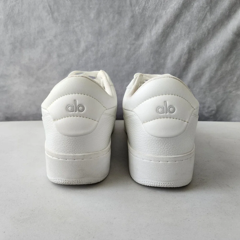 Alo Yoga Recovery Mode Sneakers Mens Size 16 White Vegan Leather Low Top A0685U